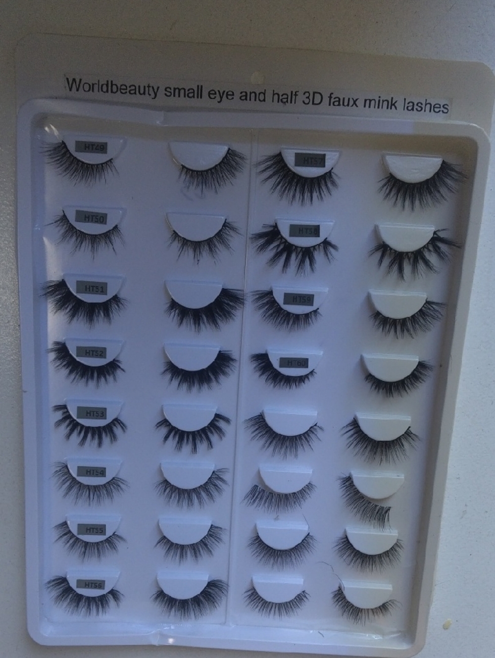 Black Faux Mink 3D Small Eye Half Lashes - 16 Lashes Small Eye
